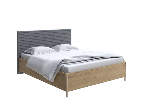 Кровать из ЛДСП Rona - Классическая кровать с геометрической стежкой изголовья
