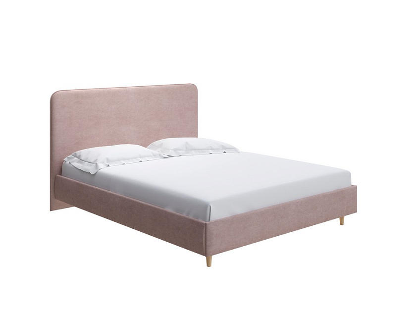 Кровать Mia 160x200 Ткань: Велюр Лофти Мокко - Стильная кровать со встроенным основанием