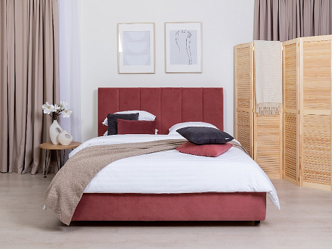Серая кровать Oktava - Кровать в лаконичном дизайне в обивке из мебельной ткани или экокожи.