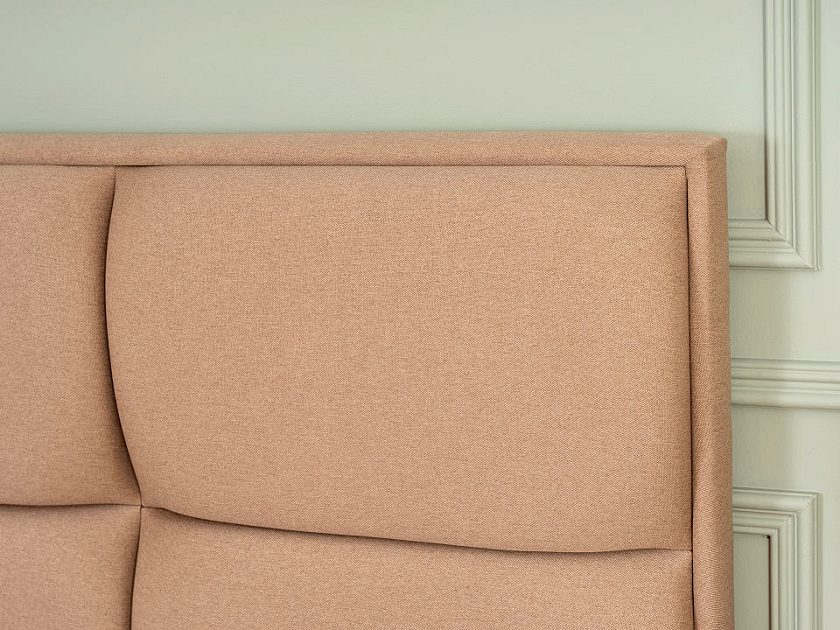 Кровать Malina 160x200 Ткань: Рогожка Тетра Графит - Изящная кровать без встроенного основания из массива сосны с мягкими элементами.
