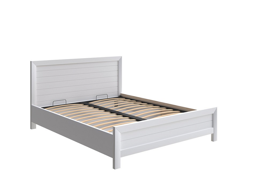 Кровать Toronto с подъемным механизмом 160x190 Массив (сосна) Белая эмаль - Стильная кровать с местом для хранения
