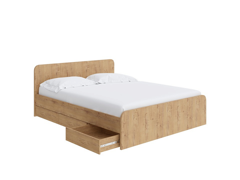 Кровать Way Plus 90x200 ЛДСП Дуб Кантербери/Белый Жемчуг - Кровать в современном дизайне в Эко стиле.