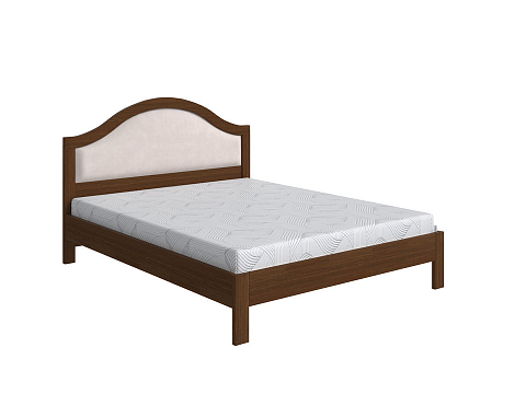 Двуспальная кровать Ontario - Уютная кровать из массива с мягким изголовьем