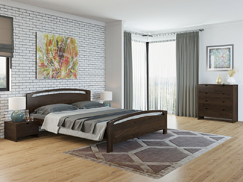 Кровать в скандинавском стиле Веста 1-R - Стильная кровать из массива